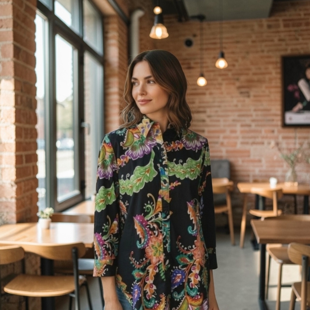 Ralph Lauren floral Unisex Blouse 3/4 sleeve multicolor top
